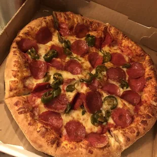 Pepperoni and jalapeño