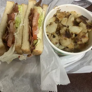 BLT and a side of potatoes