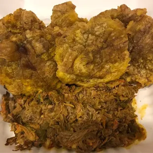 Mayonesa Tostones Con Carne Mechada
