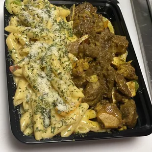 Curry Goat, Rasta Pasta