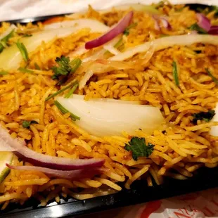 Shrimp biryani