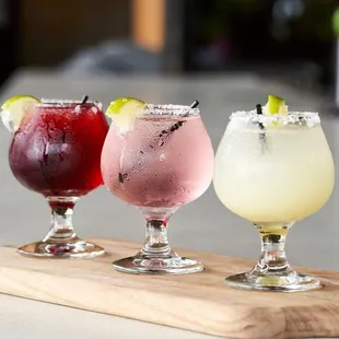 a trio of cocktails