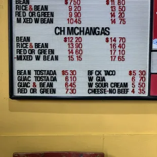 menu