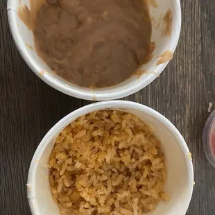 Rice and Side of Refried Beans (8oz.)