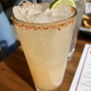 a margarita in a tall glass