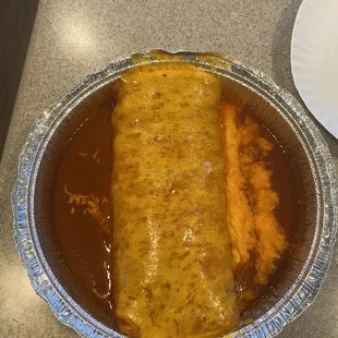 Green Chili Burrito Enchilada Style