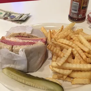 Rittenhouse corned beef special side of fries and tea. They do have a fantastic selection of beers