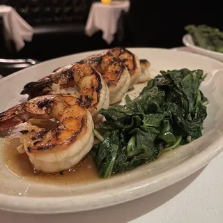 Grilled Shrimp with Sauteed Spinach