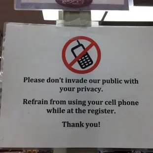 a no cell phone sign