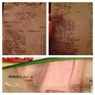 A picture of the receipt and date of purchase and a photo of the turkey&apos;s use by date.