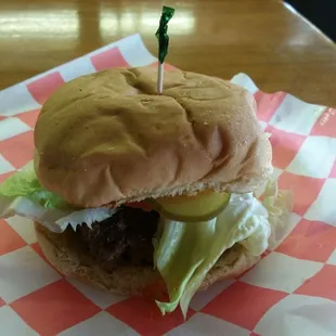 Deluxe Ritter House burger (minus onion): $3.25 plus tax.