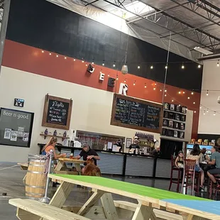 the interior of a brewery