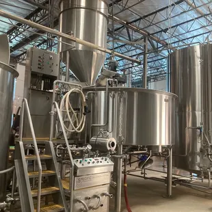 the inside of a brewery