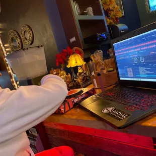 a man wearing headphones and listening to music