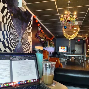 Studying @ a table with my botanical tea