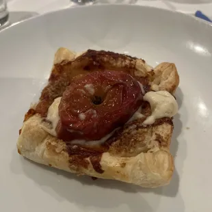 danish topped with confit apple