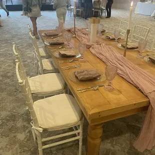 Example tables at wedding tasting