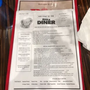 menu