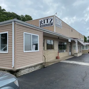 the front of the restaurant