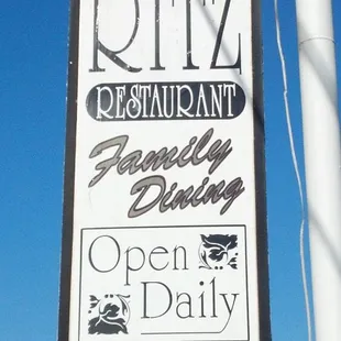 a sign for ritz restaurant