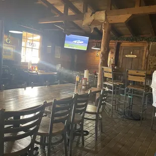 Inside cute cabin decor. It was very clean and cozy.