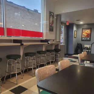 a view of the dining area
