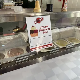 a variety of desserts on display