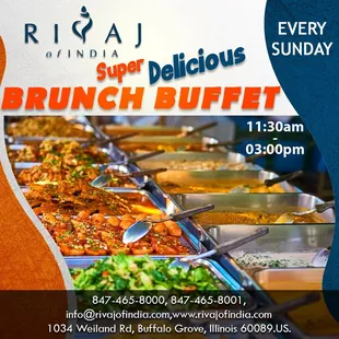 Brunch Buffet on Every Sunday between 11.30AM to 3PM