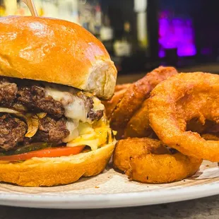 Smash Burger &amp; onion rings