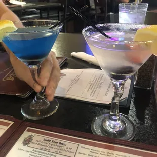 Blueberry lemonade and Berry drop martinis