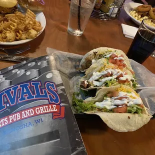 Street tacos - "American" style on flour tortillas. Yum!