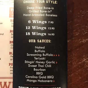 Wing sauces