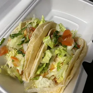 Shrimp Taco that was made wrong with no gauc
