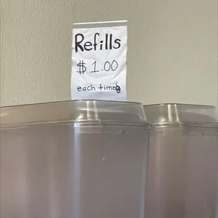  refils $ 1, 000 each time