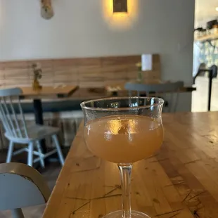 Mai Paloma. A cross between a Mai Tai and a Paloma with a hint of spice at the finish. Excellent.