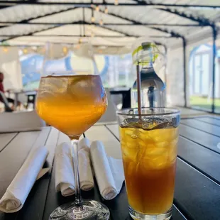 Aperol spritz and Long Island iced tea