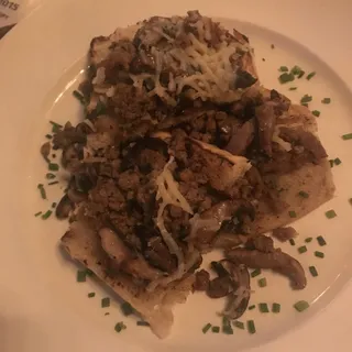 Hot Italian Sausage, Wild Mushrooms and Parmesan