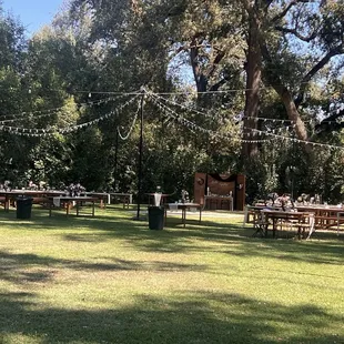 Dinner tables and dance floor
