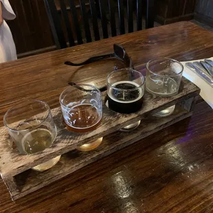a flight of beers