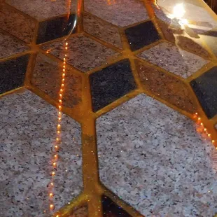 a close up of a bar counter