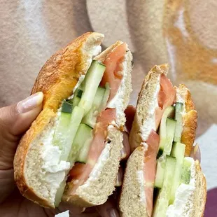 Jalapeno Bagel - cucumber, tomato, Plain Cream Cheese