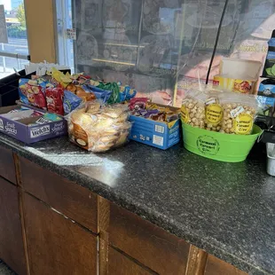 Snack counter next to the coffee