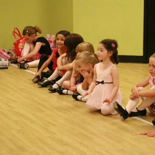 One of our younger classes getting ready to begin their Tap/Ballet combo class!