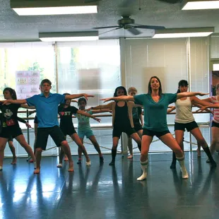 Students training in an advanced level Jazz/Contemporary Technique class, another of the many styles of Dance at RCDA!