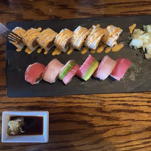 Top roll was the Spicy Tuna and the lower was the Louisville.