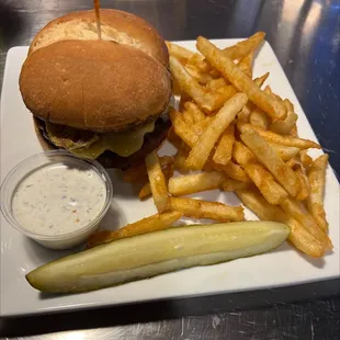 Black and Gouda burger