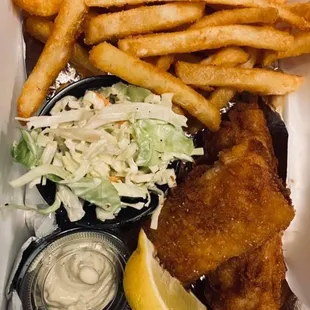 fish and fries with coleslaw and coleslaw slaw