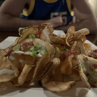 a plate of nachos