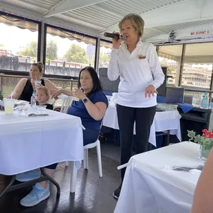 Chris narrating the river sights.