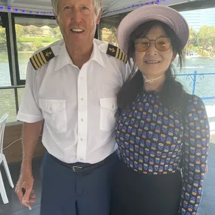 My girlfriend posing with the Captain!
